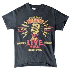 Gildan Men's Small Billy Bob's Texas Live Music Honky Tonk Black Short Sleeve